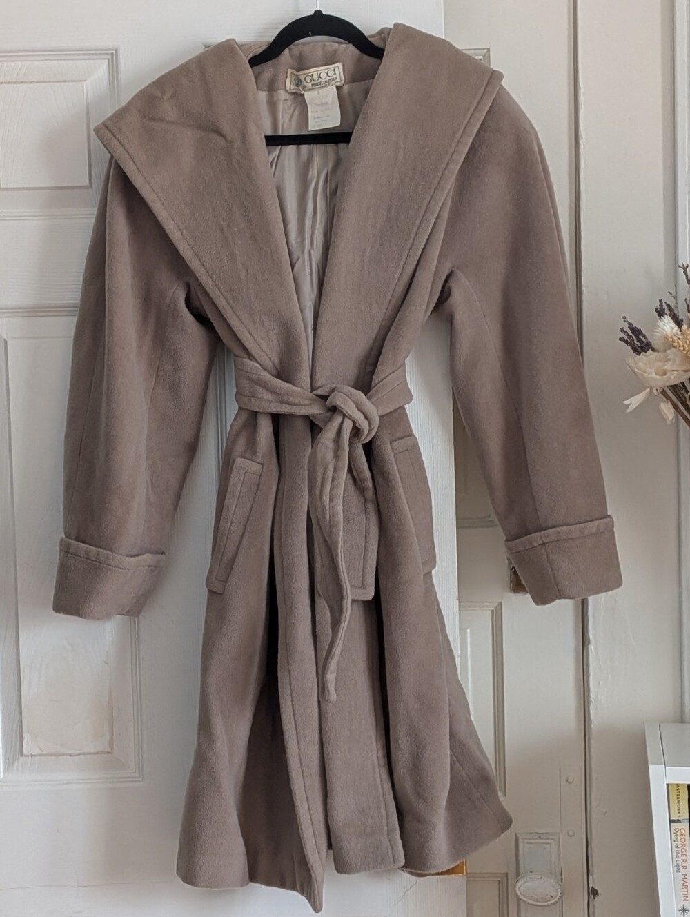 Vintage Gucci Hooded Belted Wool Coat IT 42